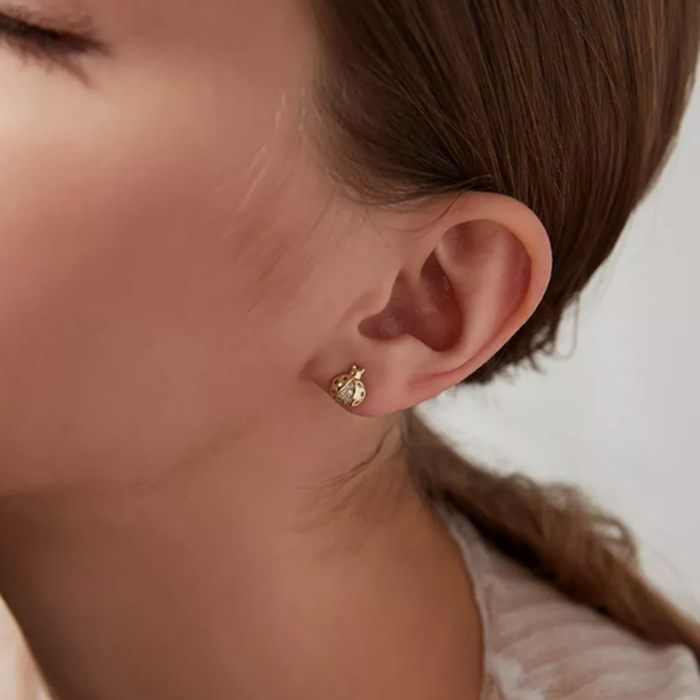 Sterling Silver Ladybug Earrings